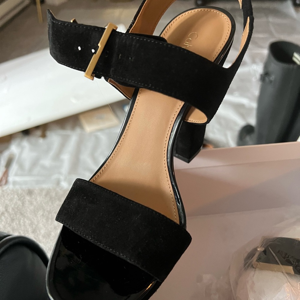 Brand new still in box Calvin Klein suede heels